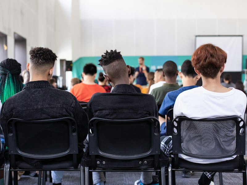 Adult learners in a classroom
